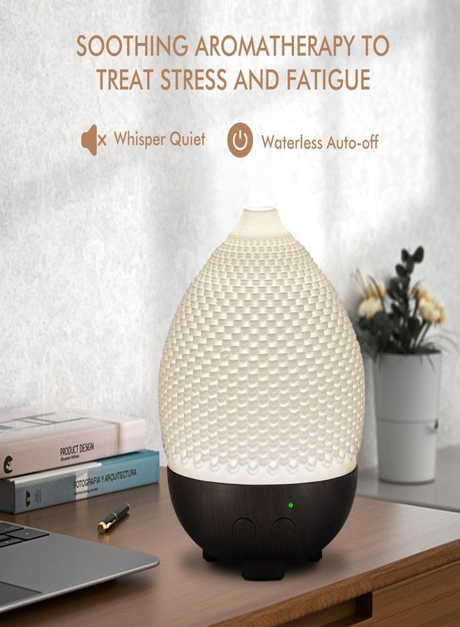 EQUSUPRO Essential Oils Diffuser Ceramic 250ml - Ultrasonic Aromatherapy Diffuser 3D Printing Dome, Cool Mist Air Freshener with 2 Mist Modes 7 Colors LED Lights, Auto Shut-Off Protection for Home Office Decor - Image 5